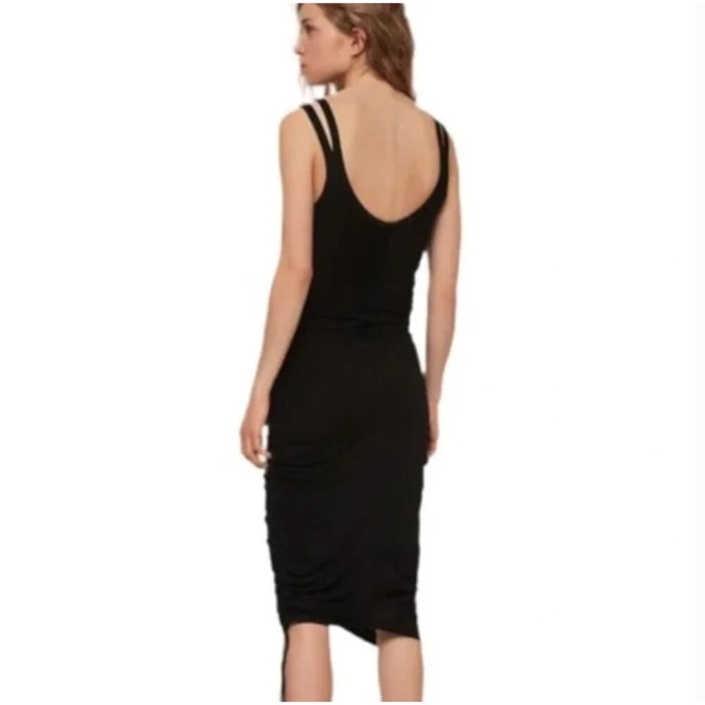 ALLSAINTS | Ola Dress Sleeveless Pullover MIDI Bodycon Side Ties Dress Black - Picture 8 of 8